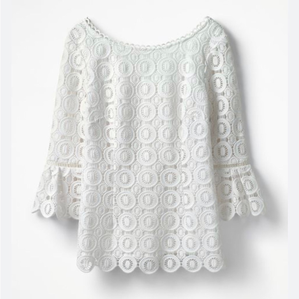 Boden White 3/4 Sleeve lace blouse 2